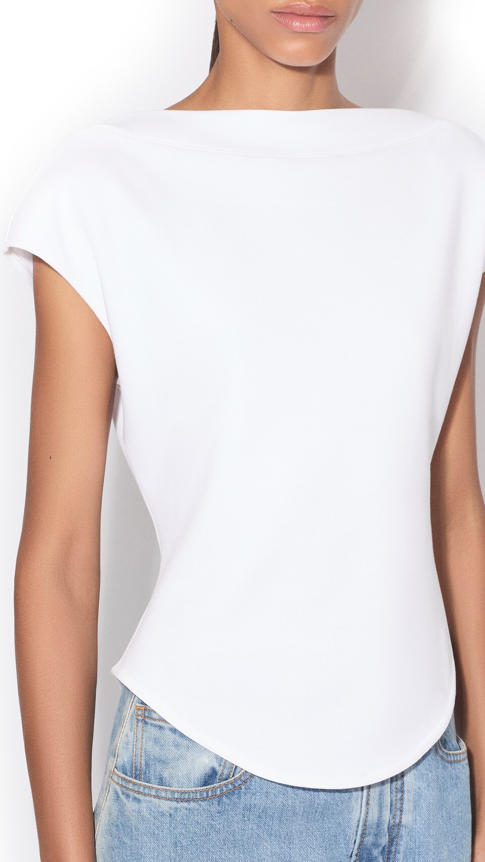 ALA&Iuml;A CAP COTTON T-SHIRT WHITE - View 4