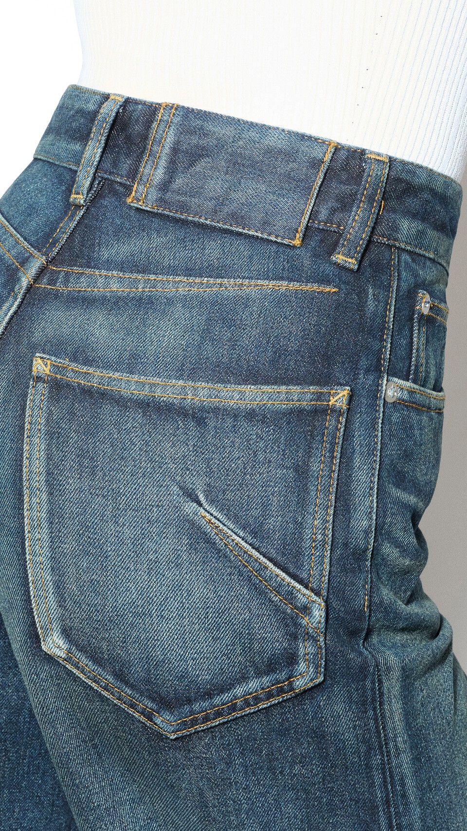 ALA&Iuml;A JEANS PALAZZO IN DENIM BLU DOCK - View 4