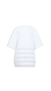 WHITE - ALA&Iuml;A ROUND POPLIN DRESS