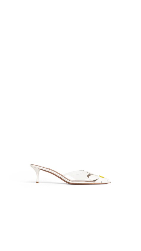 ALA&Iuml;A BLOOM MULES IN CALFSKIN WHITE
