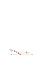 WHITE - ALA&Iuml;A BLOOM MULES IN CALFSKIN