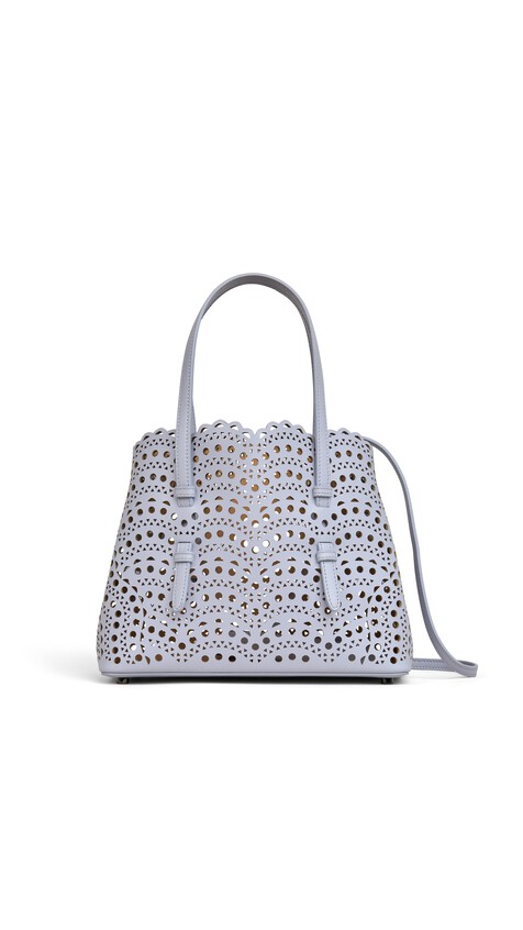 ALA&Iuml;A MINA 25 BAG IN VIENNE WAVE CALFSKIN LAVENDER BLUE 2