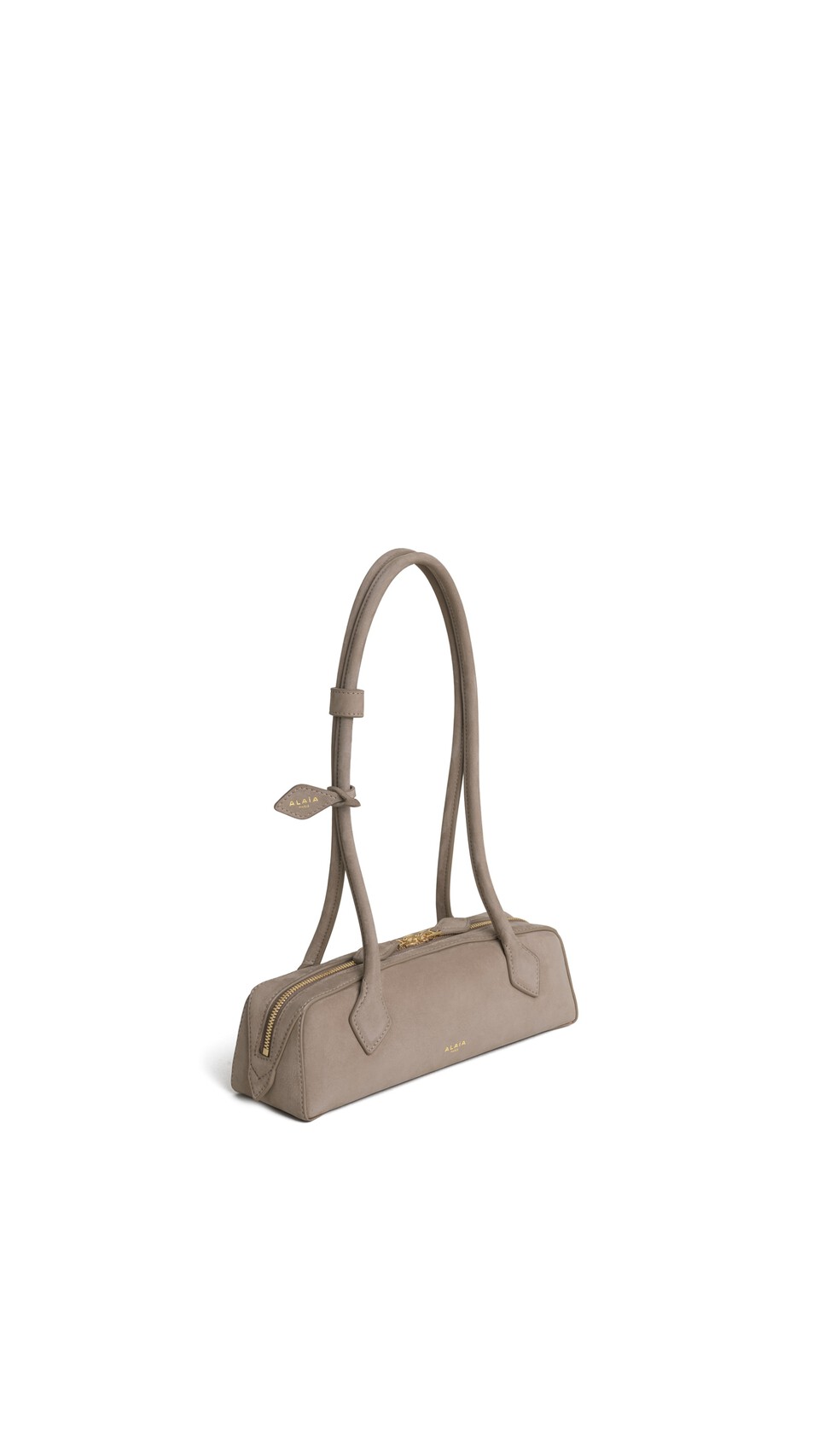 ALA&Iuml;A LE TECKEL SMALL BAG IN NUBUCK MIST - View 2