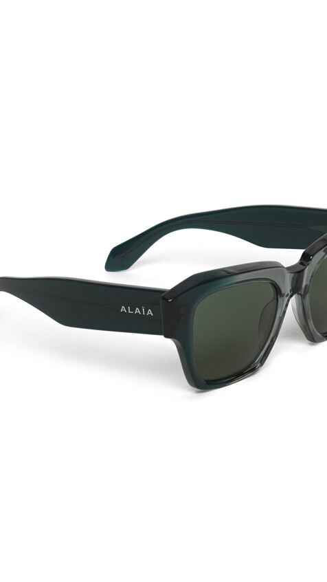 ALA&Iuml;A MELTED SQUARE SUNGLASSES GREEN - View 2