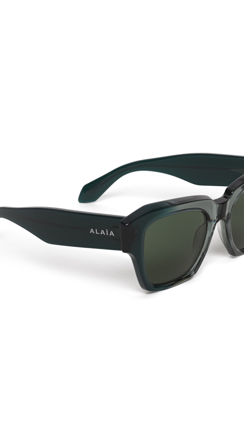 ALA&Iuml;A MELTED SQUARE SUNGLASSES GREEN - View 3