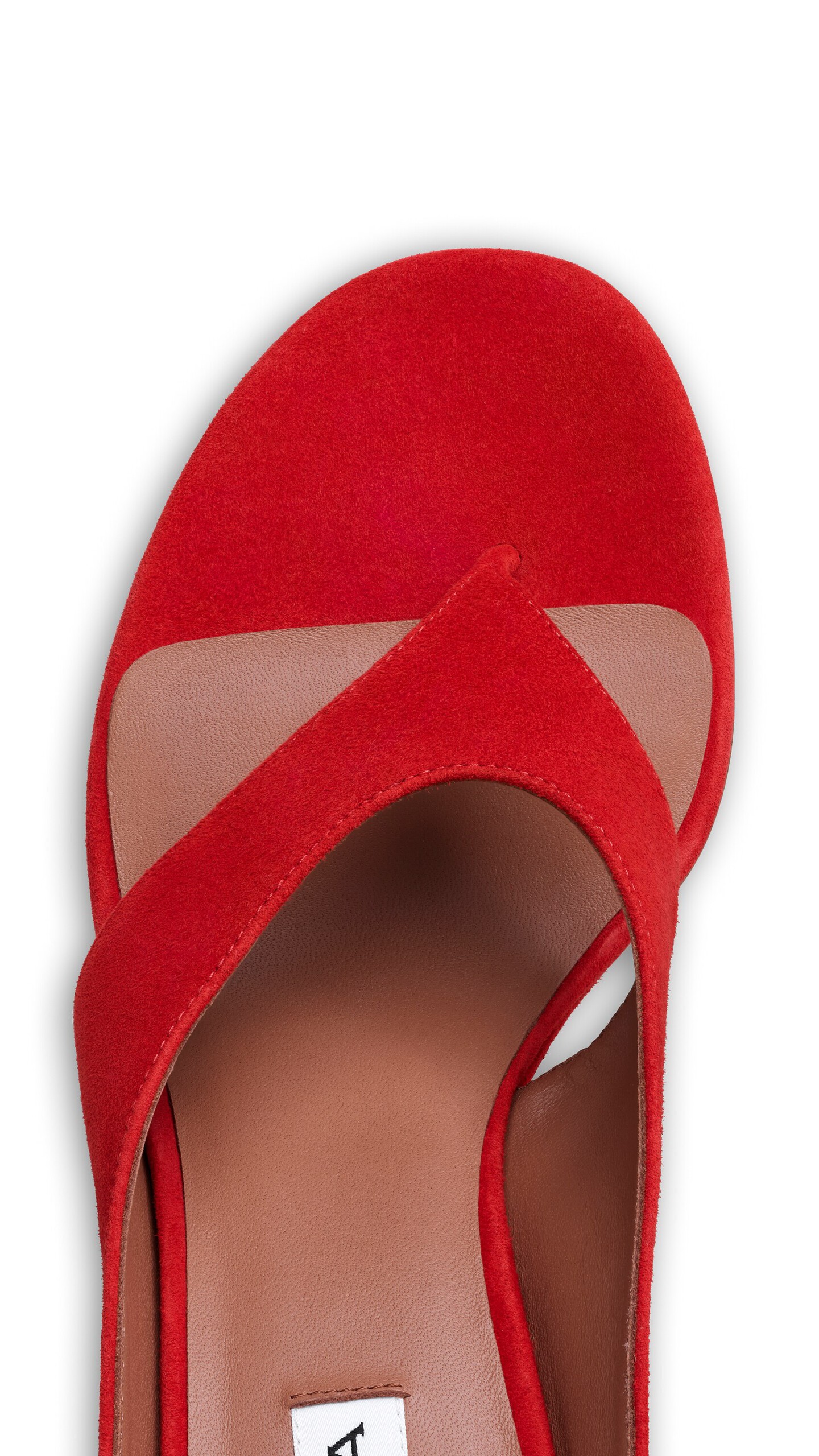 ALA&Iuml;A CUBE THONG MULES IN SUEDE BURNT ORANGE - View 4