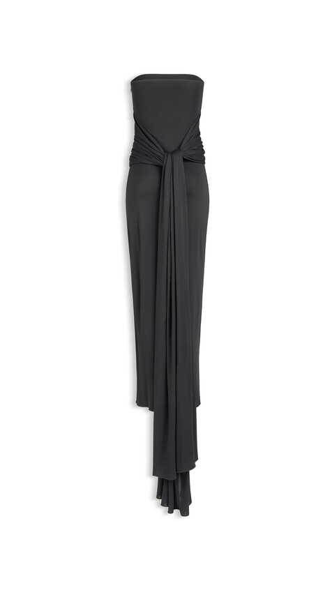 ALA&Iuml;A BUSTIER JERSEY FLUID DRESS BLACK - View 2