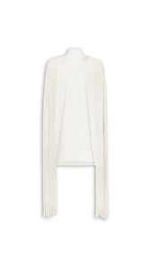 NATURAL WHITE - ALA&Iuml;A BEADED FRINGE MINI DRESS