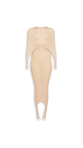 BEIGE - ALA&Iuml;A SECOND-SKIN TENSION DRESS