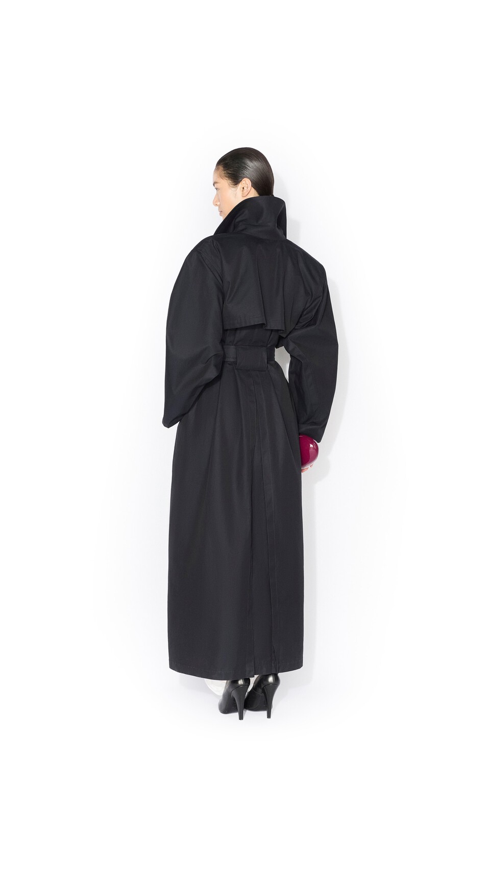 ALA&Iuml;A SOLARO COTTON TRENCH COAT MIDNIGHT - View 3