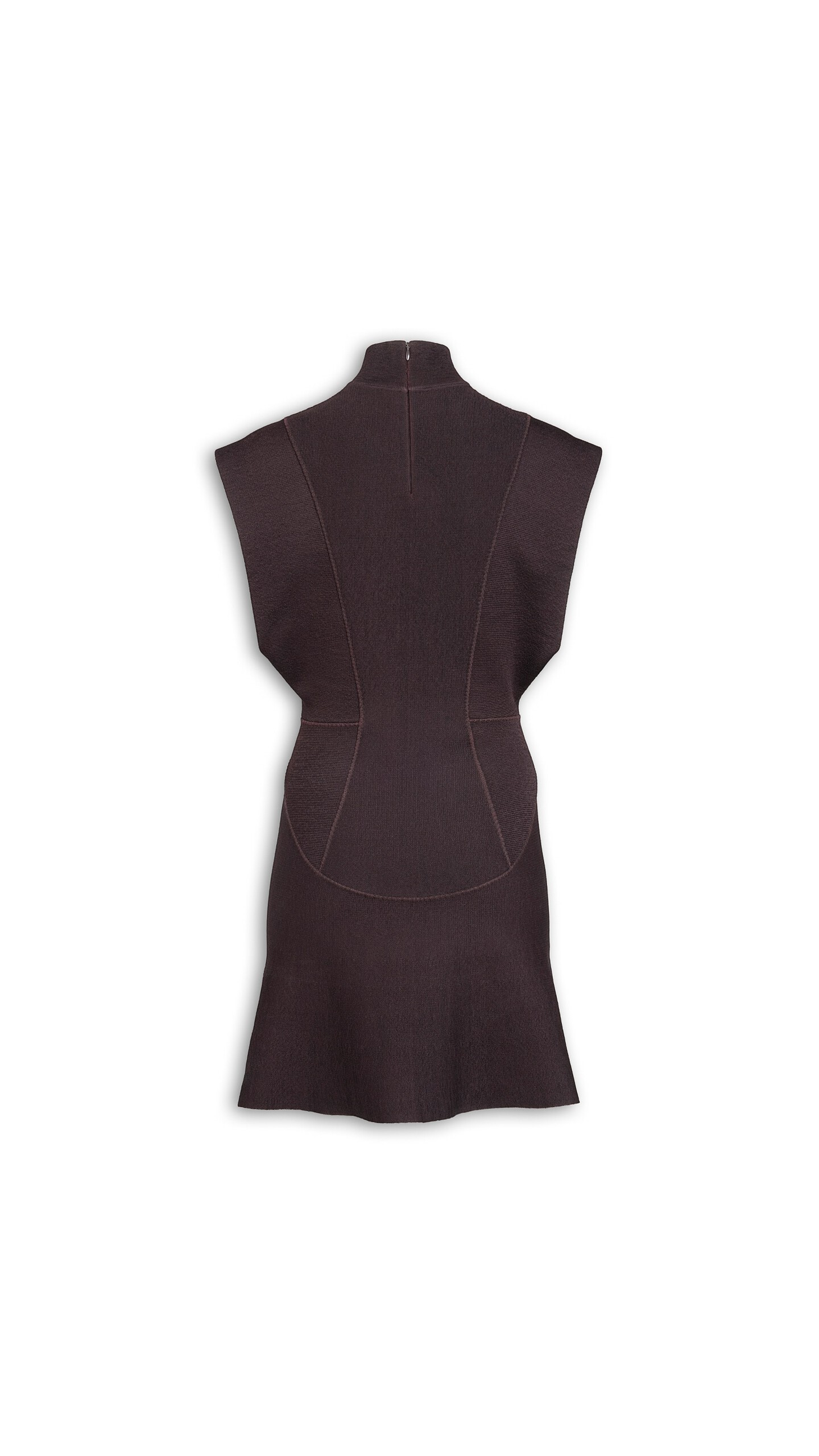 ALA&Iuml;A SILK KNIT SHORT DRESS EGGPLANT - View 5