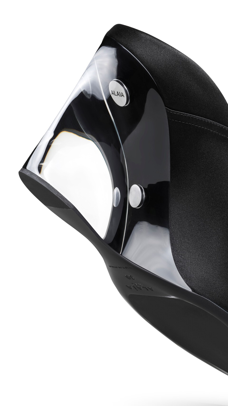 ALA&Iuml;A INVISIBLE MULES IN SATIN BLACK - View 4