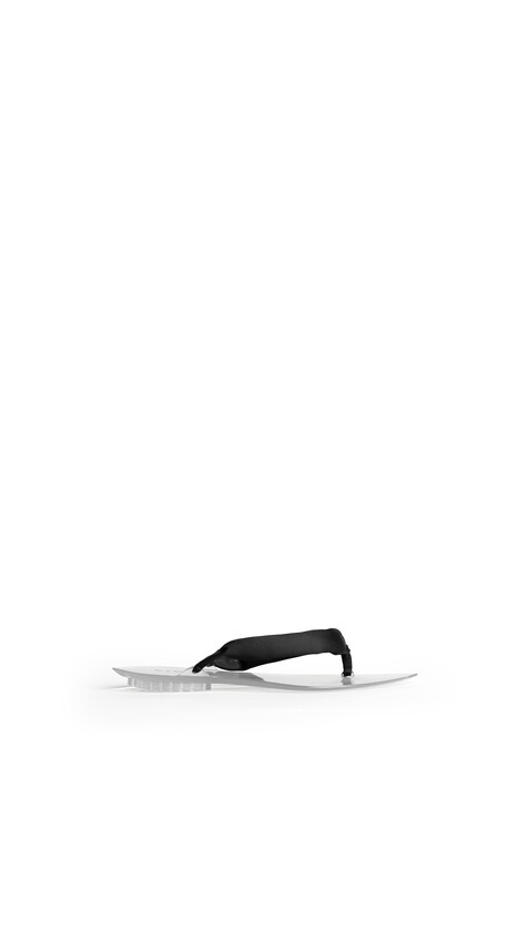 INVISIBLE THONG MULES IN SATIN