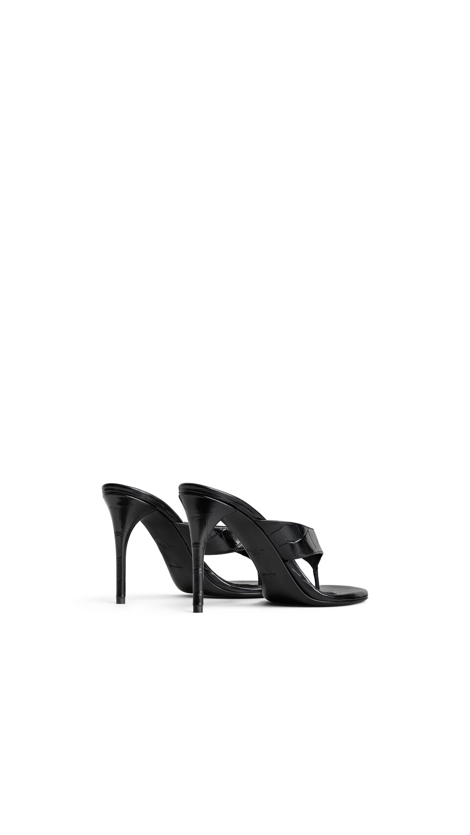 ALA&Iuml;A MULES TONG IN CROCODILE EMBOSSED CALFSKIN BLACK - View 3