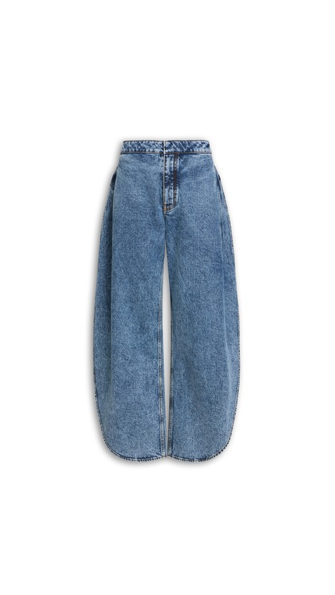 ALA&Iuml;A PETAL DENIM PANTS SNOW BLUE