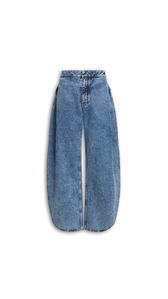 SNOW BLUE - ALA&Iuml;A PETAL DENIM PANTS