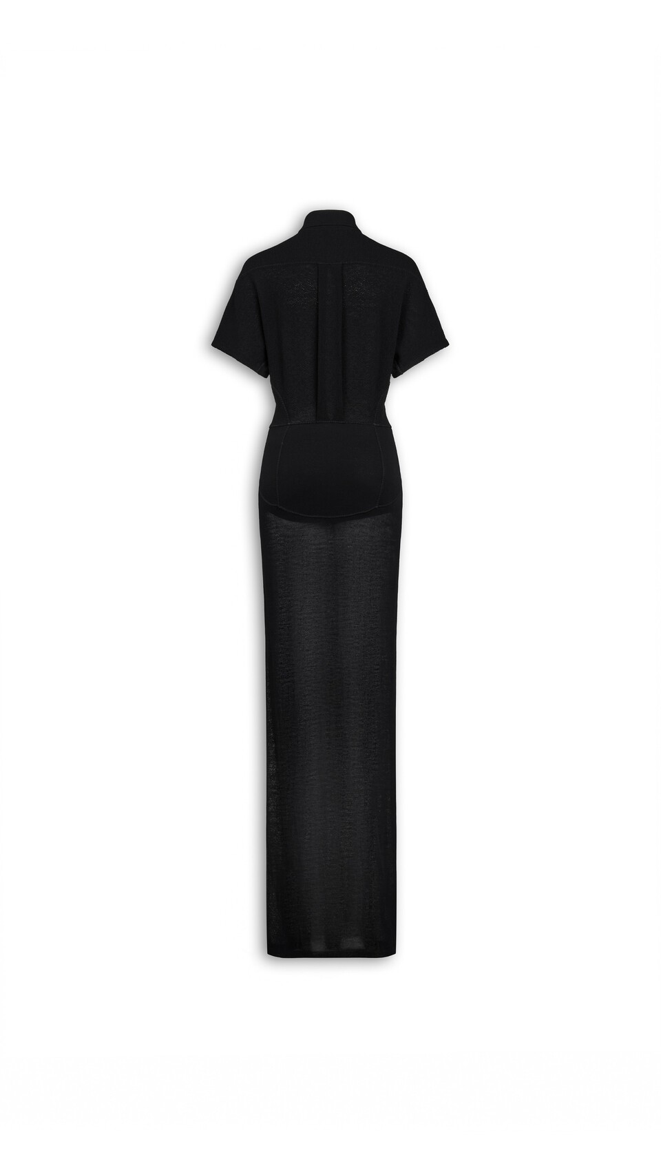 ALA&Iuml;A WOOL-BLEND POLO DRESS BLACK - View 5