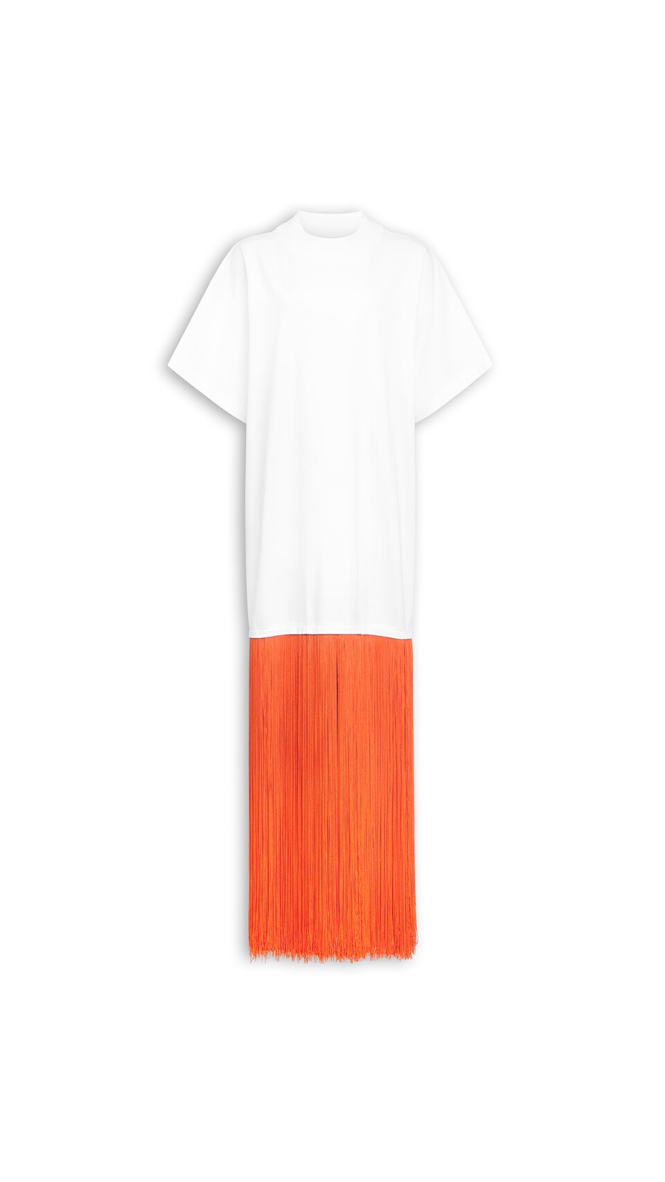 ALA&Iuml;A FRINGED COTTON T-SHIRT WHITE