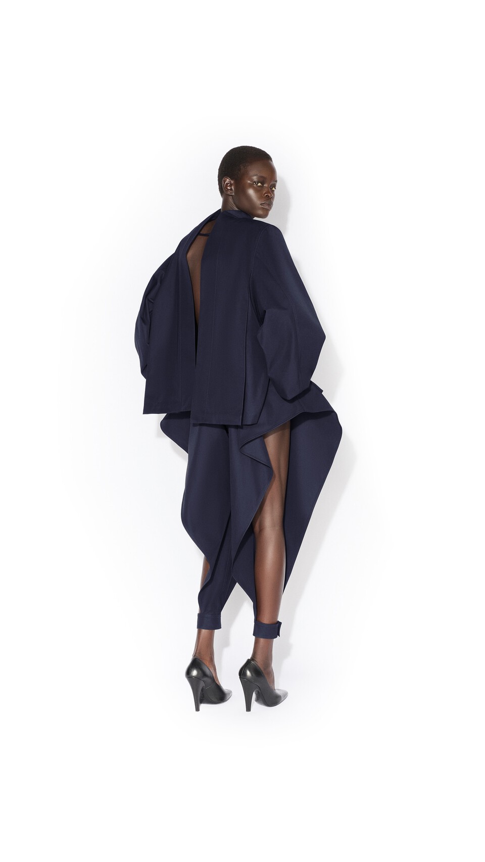 ALA&Iuml;A COTTON POINTED PANTS MIDNIGHT - View 3