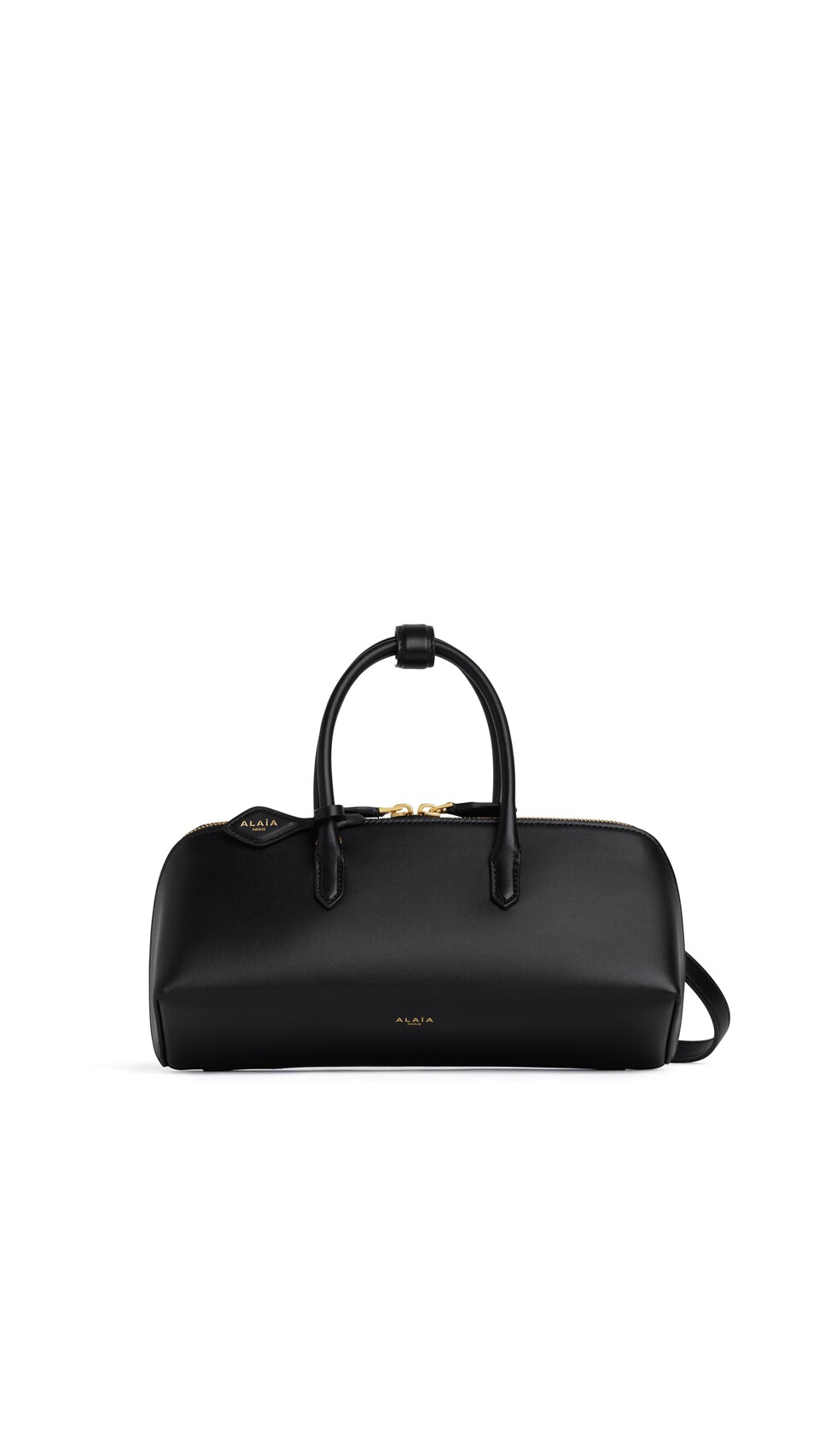 ALA&Iuml;A DELTA SMALL BAG IN BOX CALFSKIN BLACK