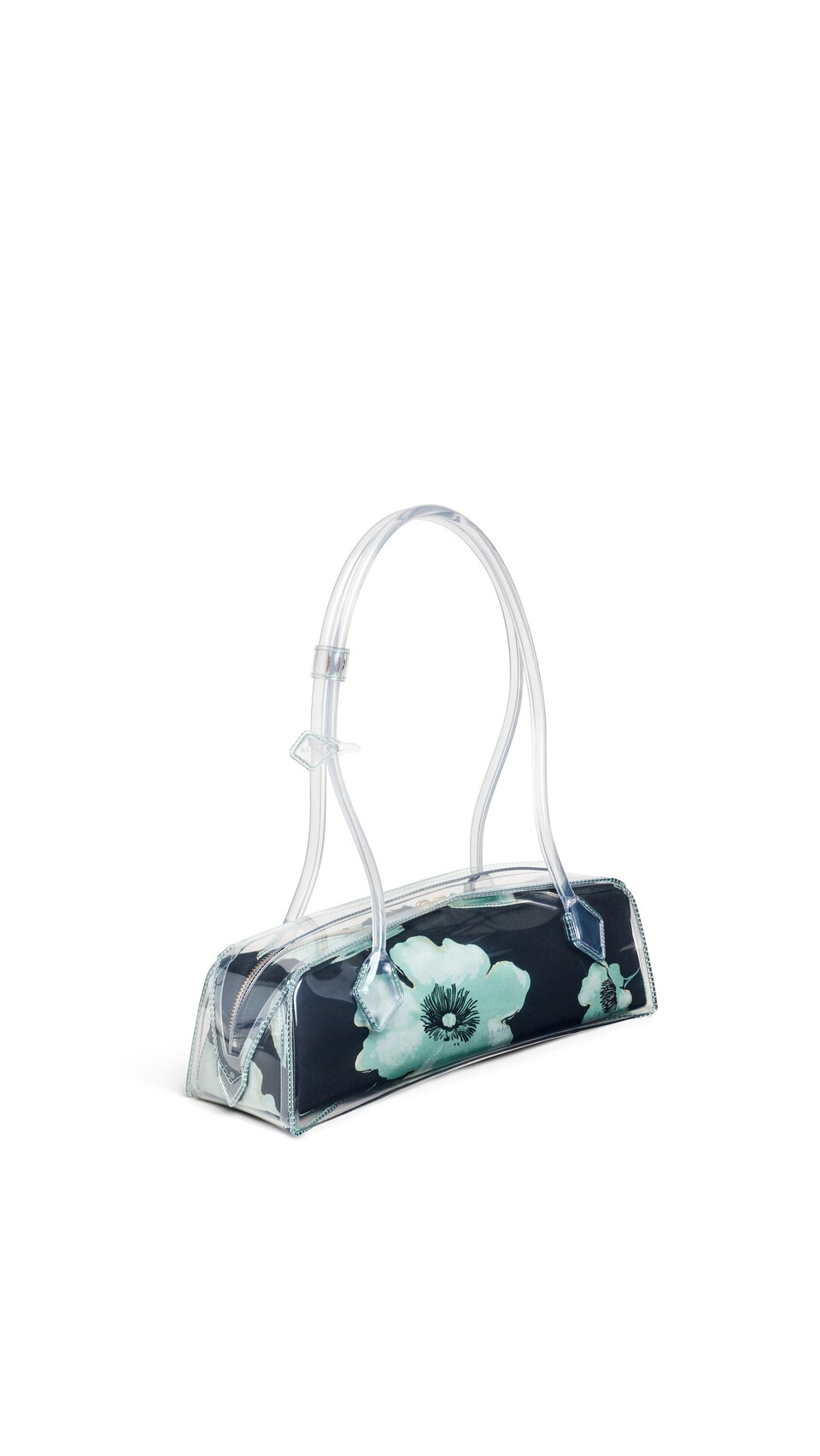ALA&Iuml;A LE TECKEL MEDIUM BAG IN POLYURETHANE AND FLOWER PRINT BLACK/GREEN - View 2
