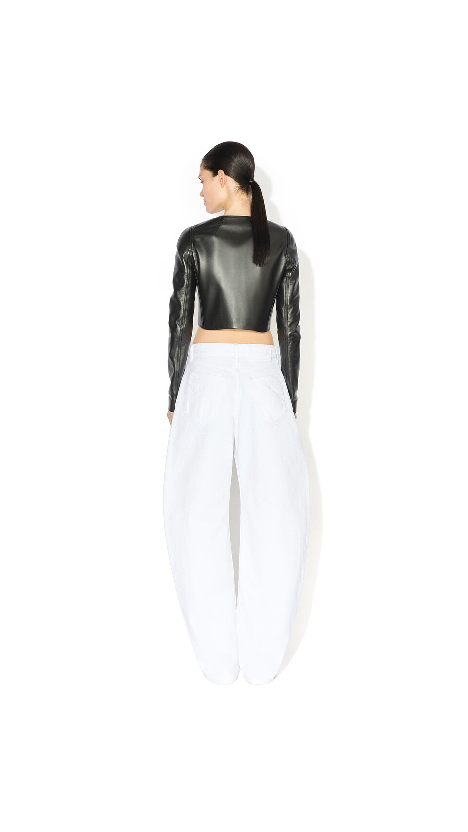 ALA&Iuml;A SOFT LAMBSKIN TAILORED JACKET BLACK - View 3