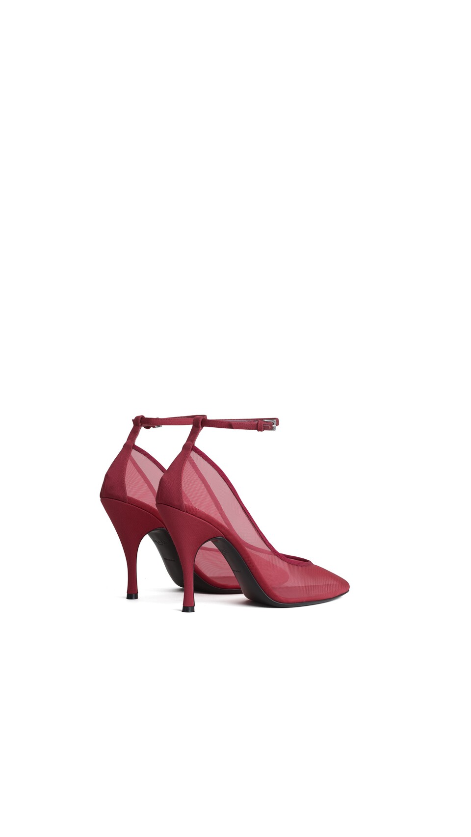ALA&Iuml;A STRAPPY PUMPS IN MESH CORAL - View 3