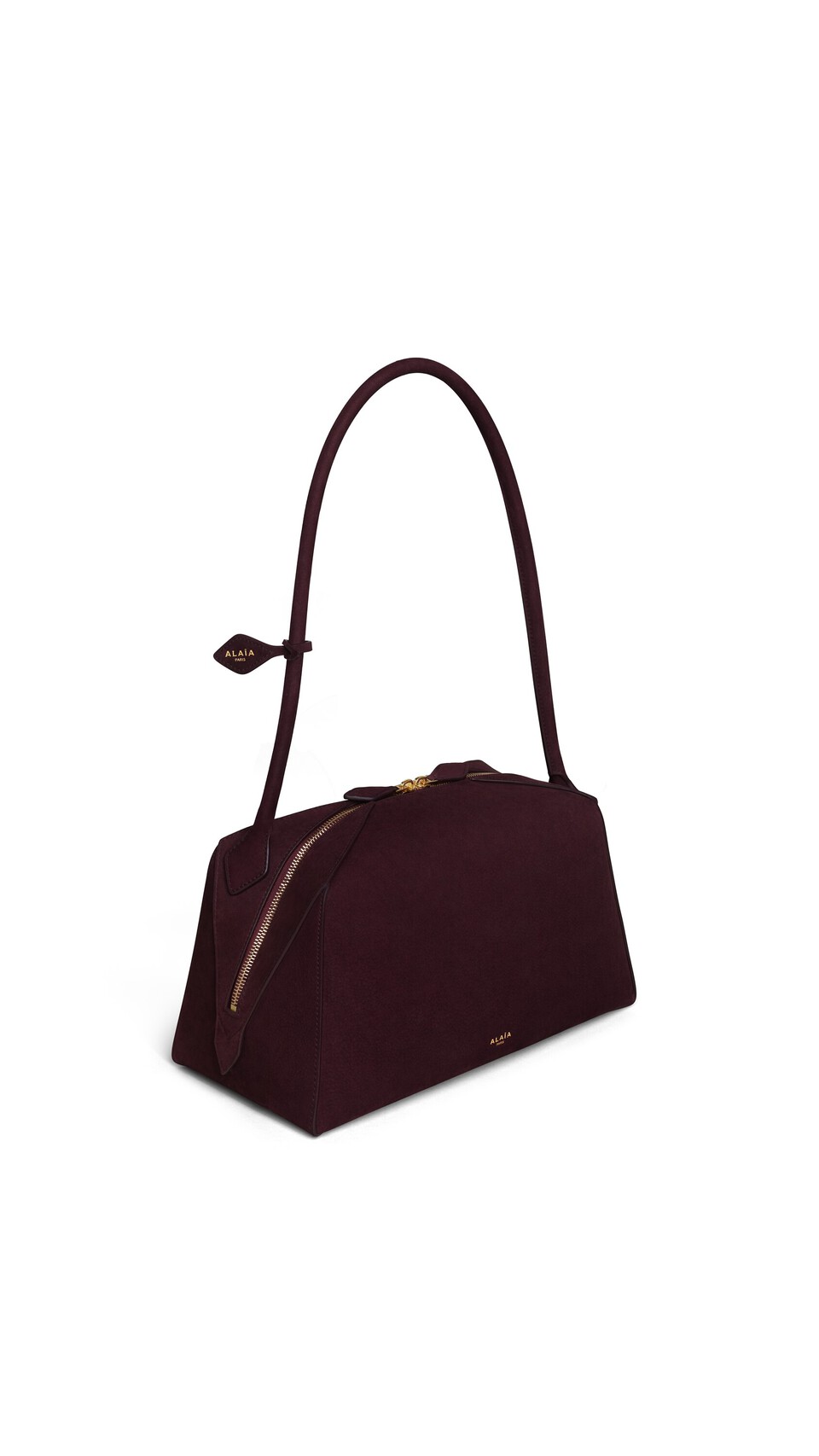 ALA&Iuml;A LE BOULEDOGUE BAG IN NUBUCK BORDEAUX - View 2