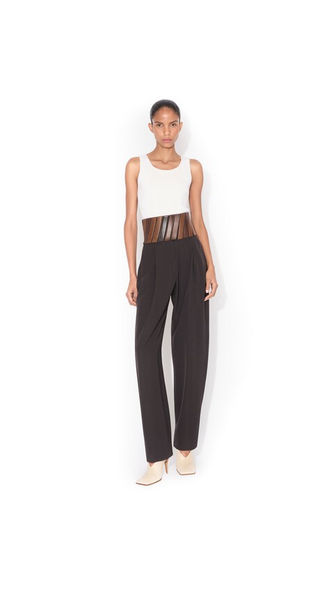 ALA&Iuml;A CORSET WOOL TOP NATURAL WHITE - View 2