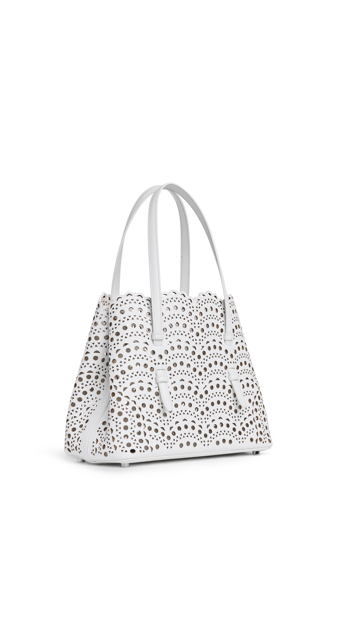 ALA&Iuml;A MINA 25 BAG IN VIENNE WAVE CALFSKIN OFF-WHITE - View 2