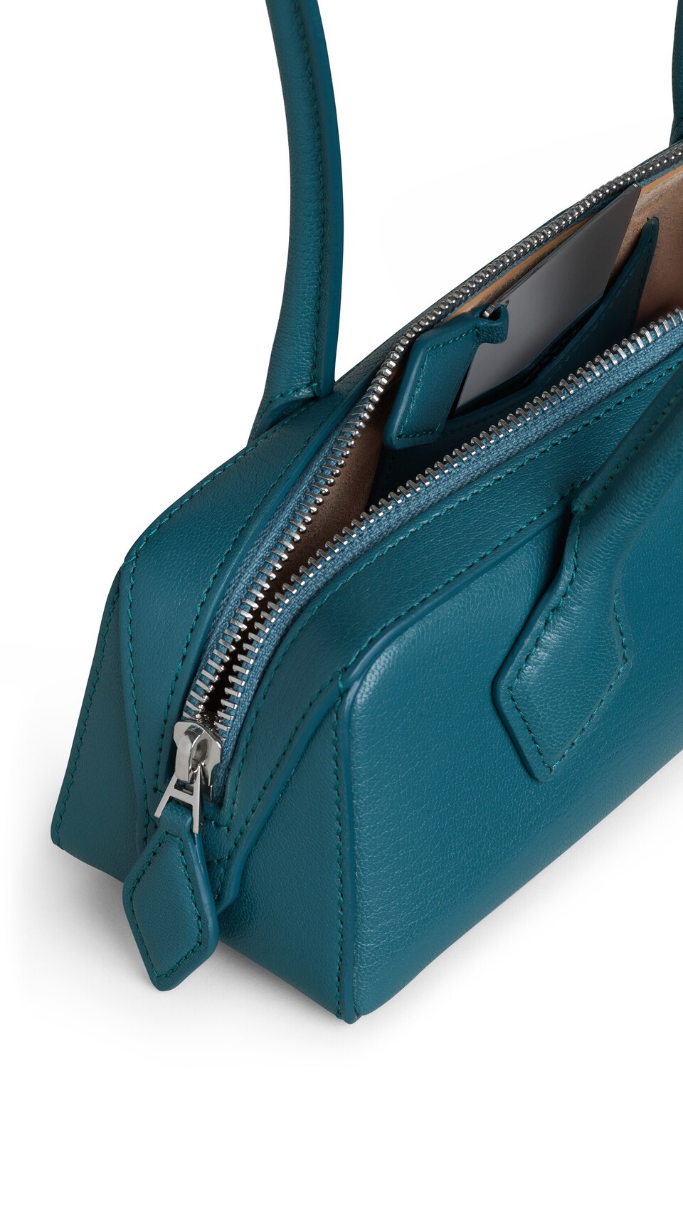ALA&Iuml;A LE TECKEL SMALL BAG IN LEATHER GREEN GREY - View 3