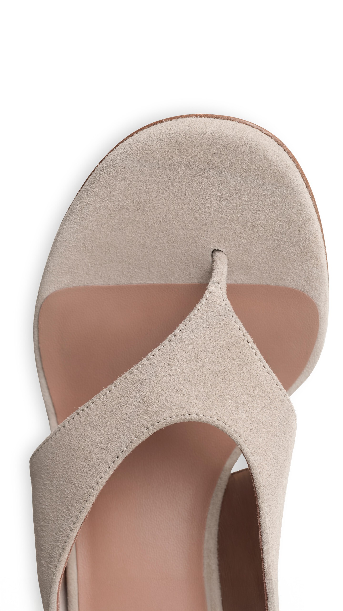 ALA&Iuml;A CUBE THONG MULES IN SUEDE GREY - View 4