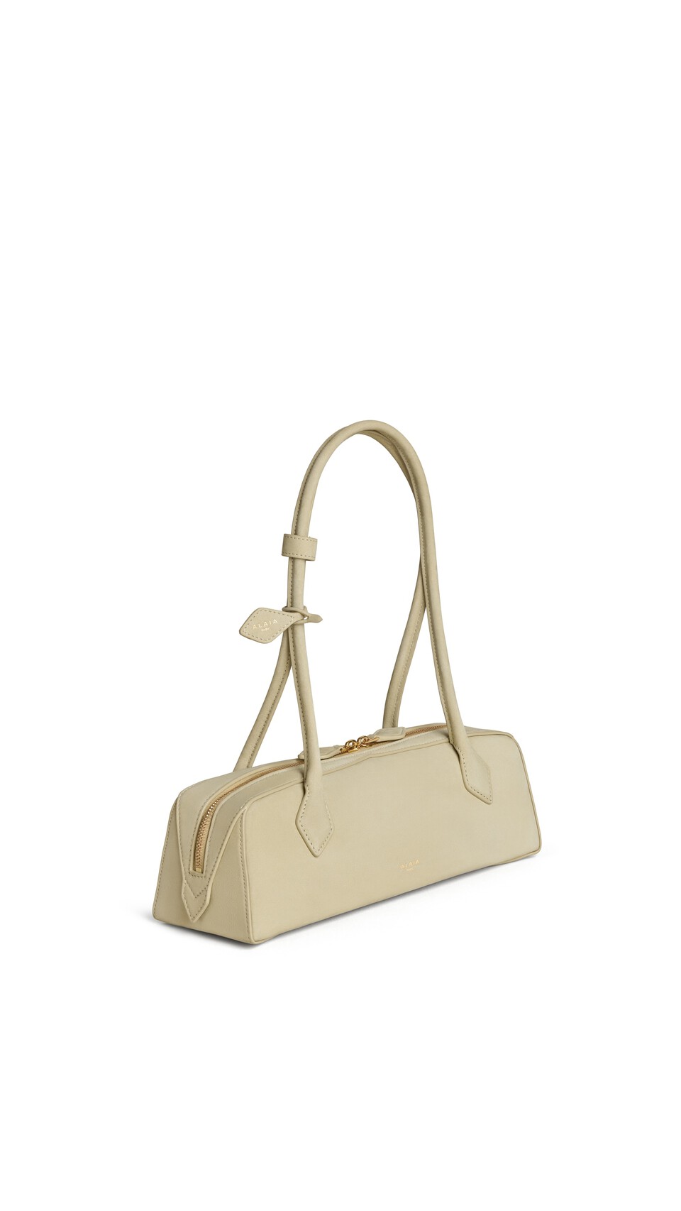 ALA&Iuml;A LE TECKEL MEDIUM BAG IN NUBUCK ALMOND GREEN - View 2