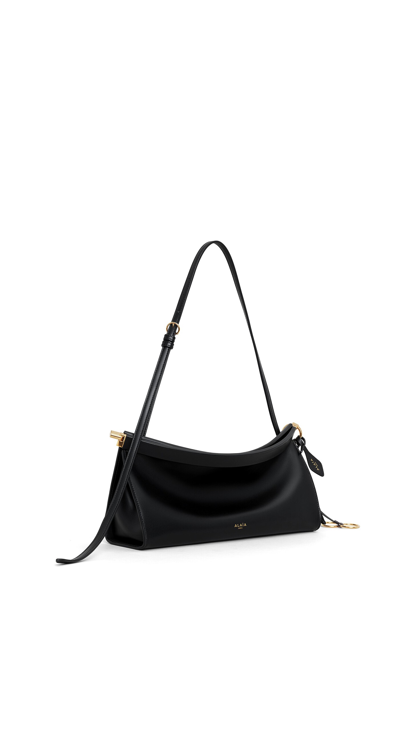 ALA&Iuml;A LE CLICK EAST WEST MEDIUM BAG IN CALFSKIN BLACK - View 2