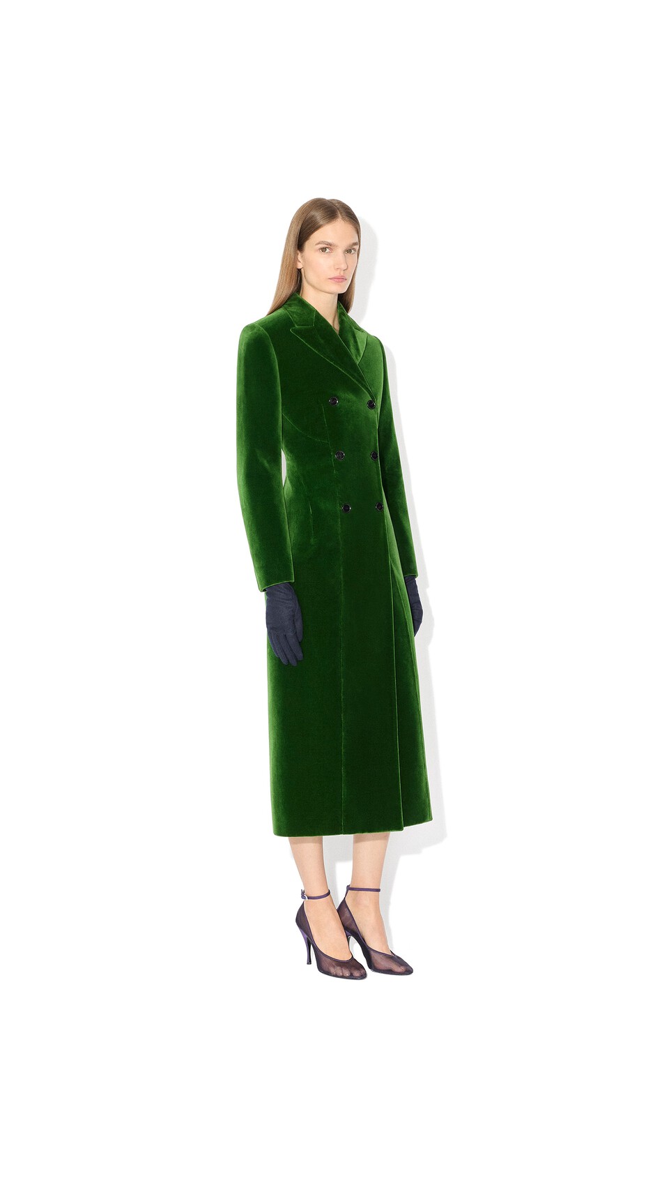 ALA&Iuml;A MANTEL AUS SAMT GR&Uuml;N - View 2