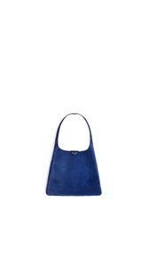 BLUE - ALA&Iuml;A MINI HOBO BAG IN HAIRCALF