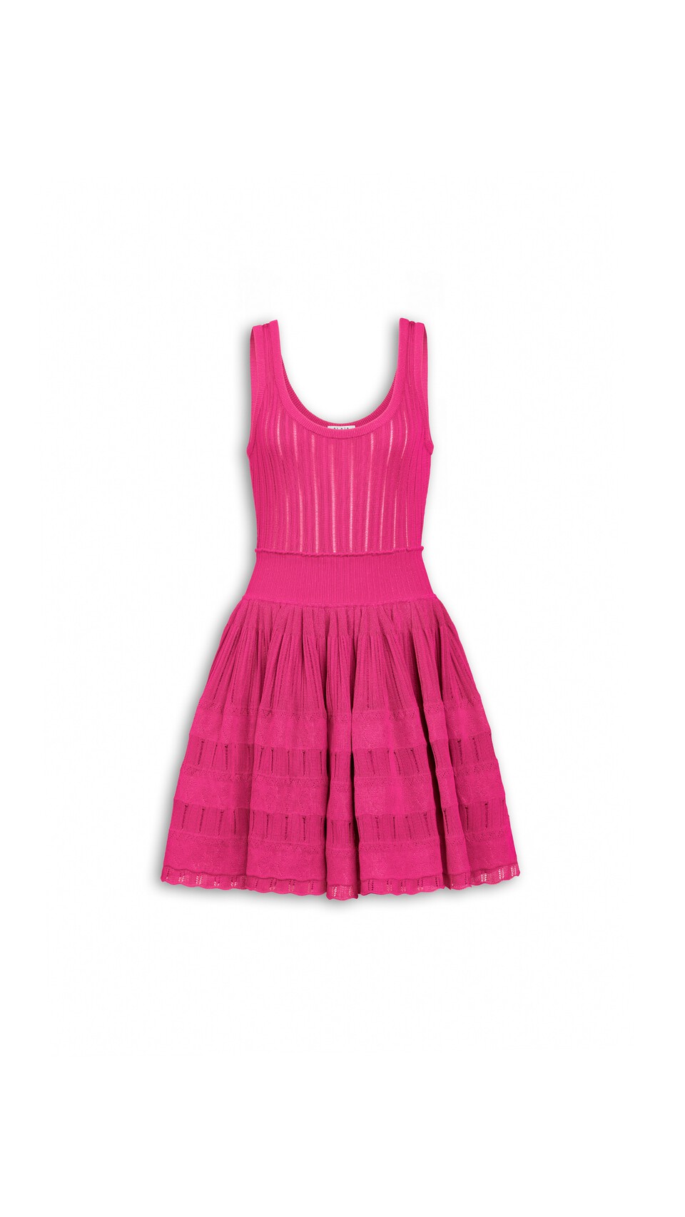 ALA&Iuml;A CRINOLINE KNIT DRESS BOUGAINVILLEA