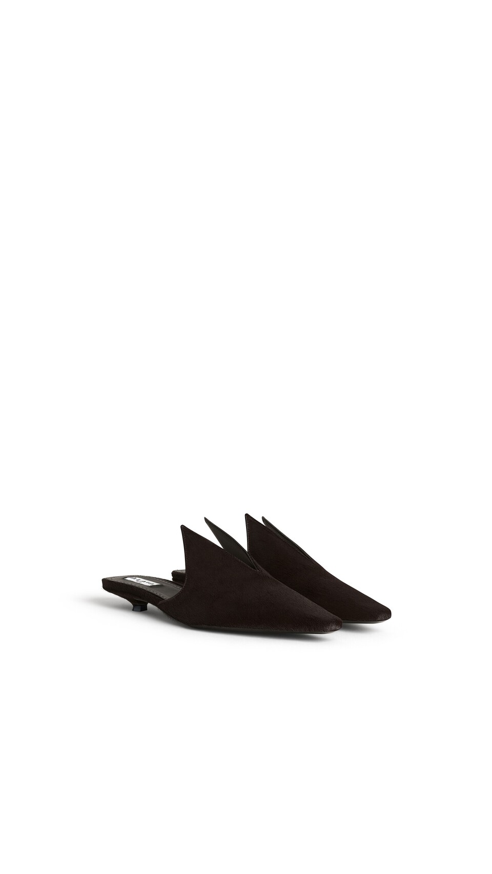 ALA&Iuml;A MULES IN HAIRCALF CHOCOLATE - View 2