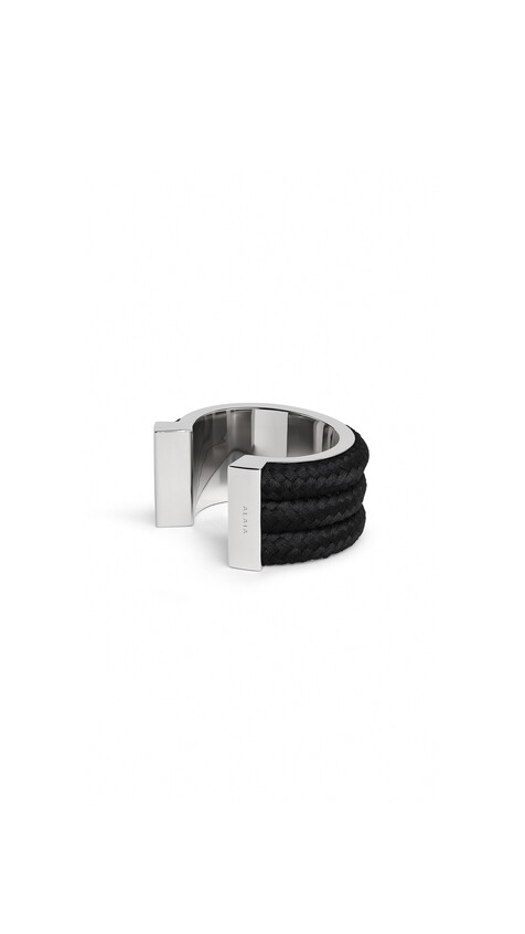 ALA&Iuml;A COTTON CORD CUFF BLACK - View 2