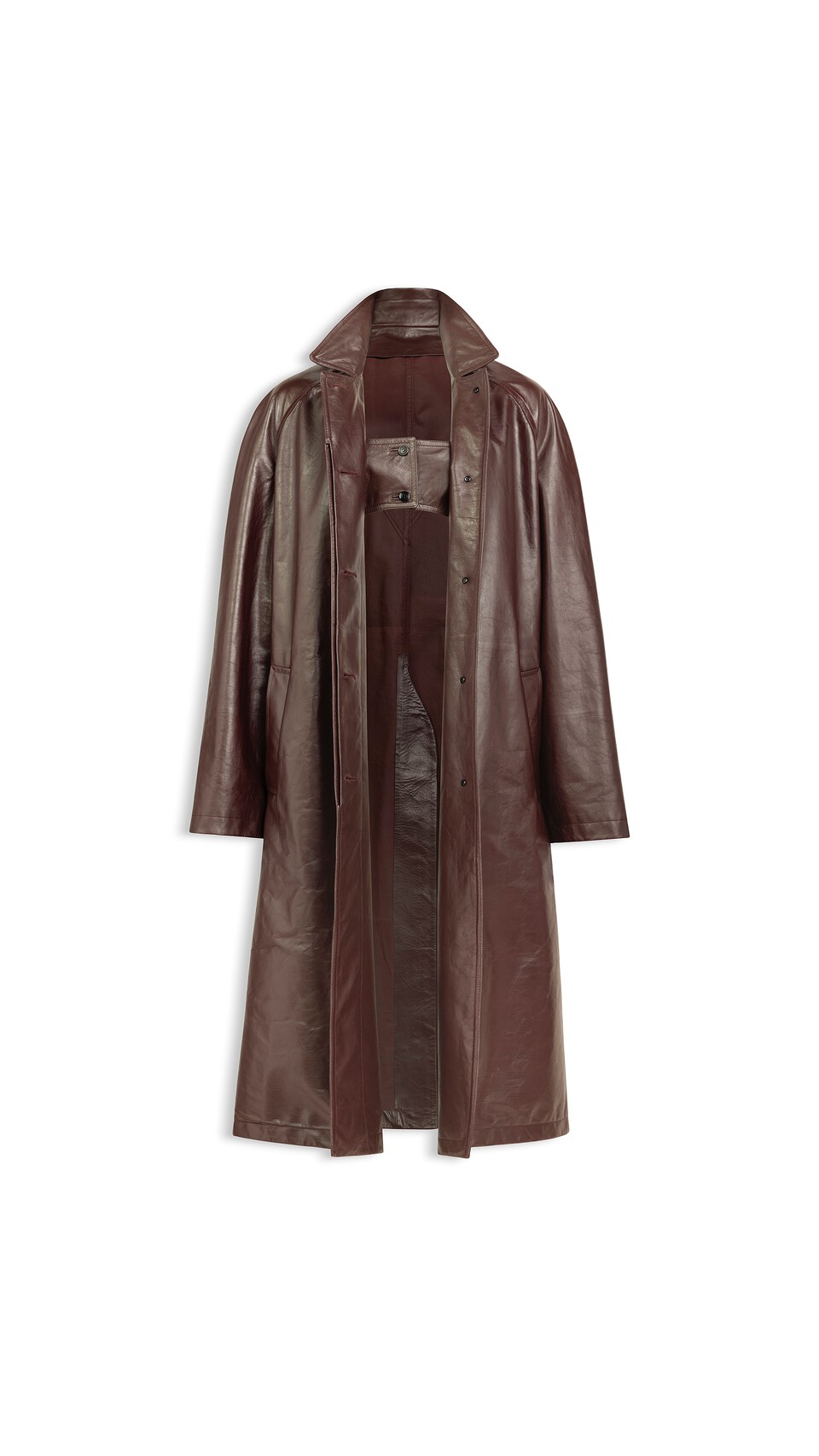 ALA&Iuml;A CALFSKIN TRENCH COAT SET CHOCOLATE - View 6