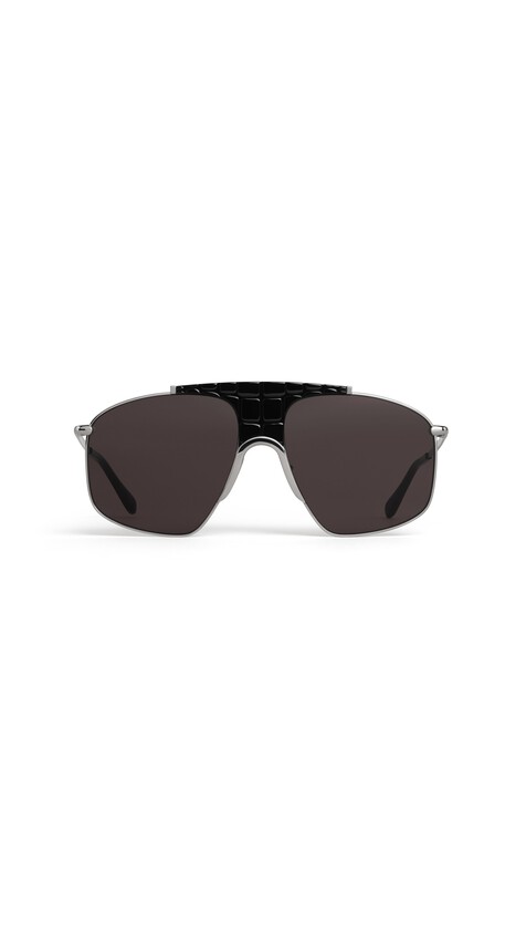 ALA&Iuml;A SQUARE AVIATOR SUNGLASSES SILVER/GREY