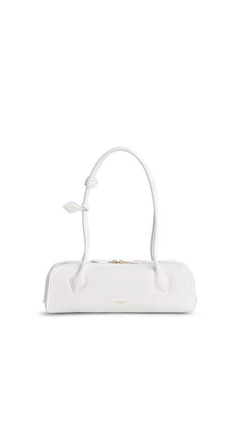 ALA&Iuml;A LE TECKEL MEDIUM BAG IN PADDED LEATHER OFF-WHITE