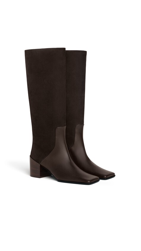 SQUARE KNEE BOOTS IN LEATHER