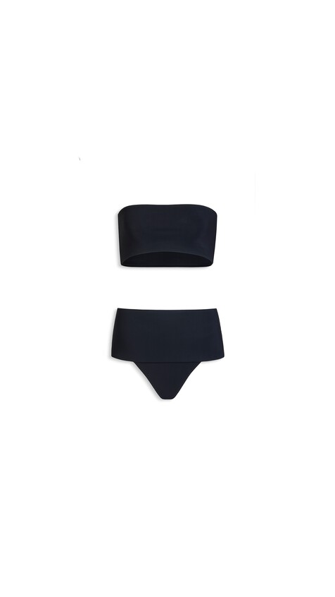 ALA&Iuml;A BANDEAU BIKINI SET BLACK