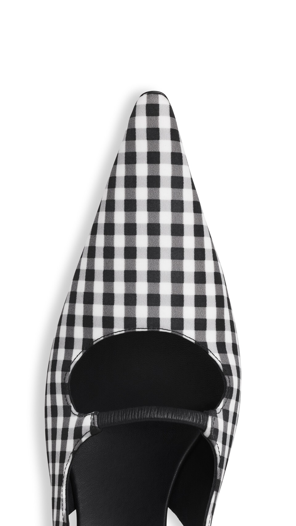 ALA&Iuml;A DROP SLINGBACKS IN VICHY PRINT BLACK/WHITE - View 4
