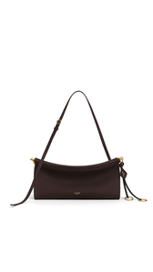 DARK BROWN - ALA&Iuml;A LE CLICK EAST WEST MEDIUM BAG IN NUBUCK