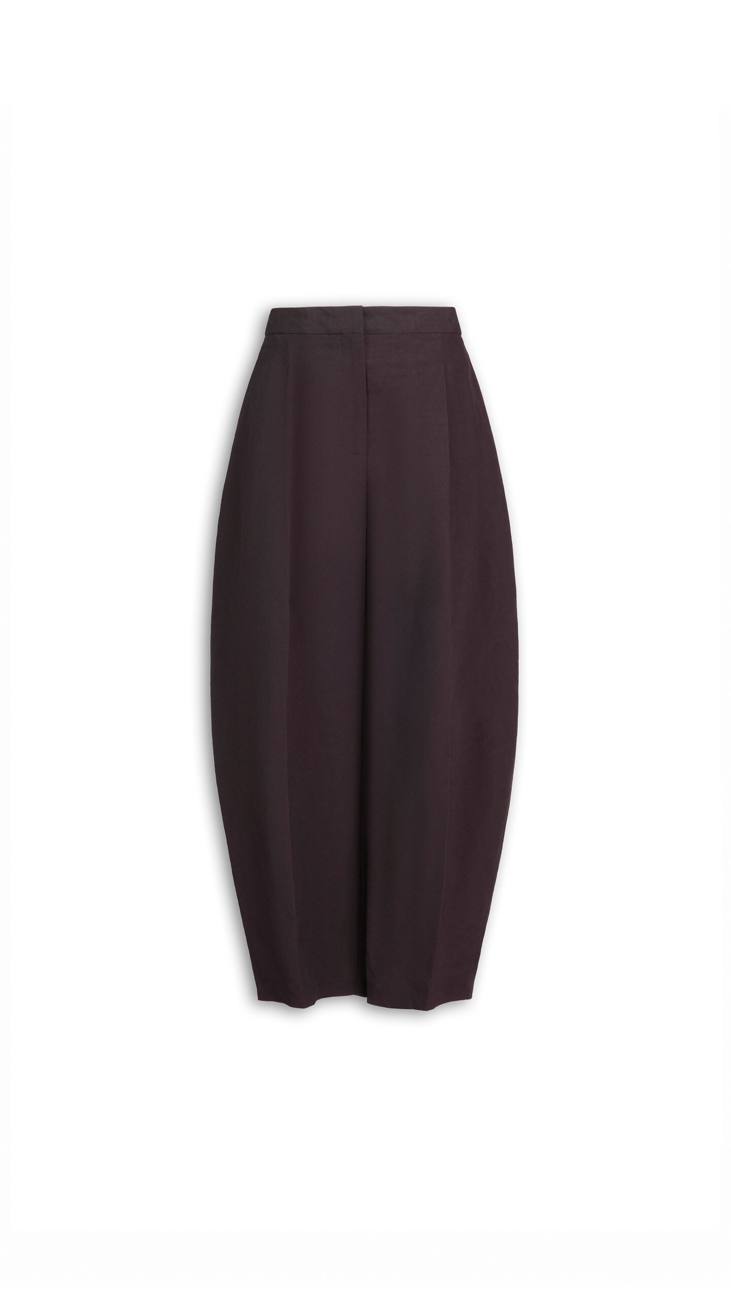 ALA&Iuml;A PAPER-TOUCH POPLIN ROUND PANTS EGGPLANT
