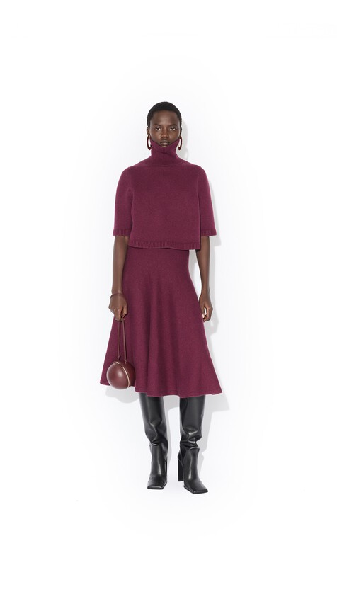 CASHMERE KNIT FLARE SKIRT