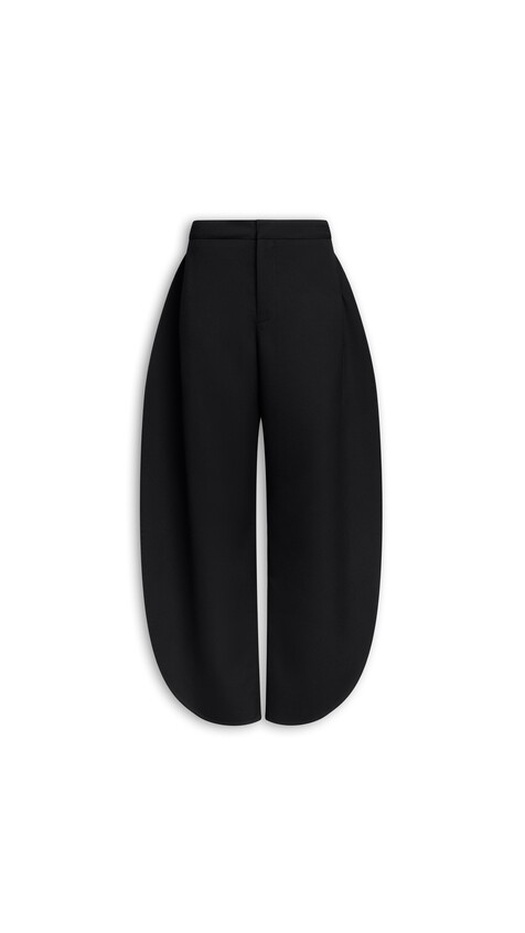 ALA&Iuml;A PETAL WOOL PANTS BLACK