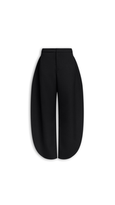 BLACK - ALA&Iuml;A PETAL WOOL PANTS